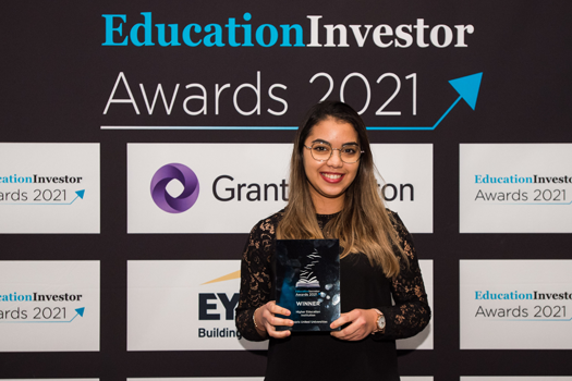 winner in the higher education institution category for the education investor awards 2021